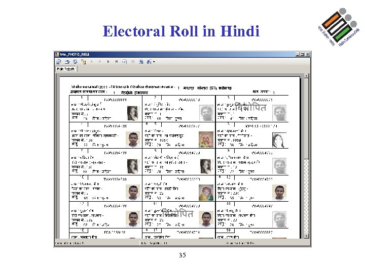 Electoral Roll in Hindi 35 