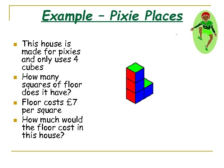 Example – Pixie Places n n This house is made for pixies and only