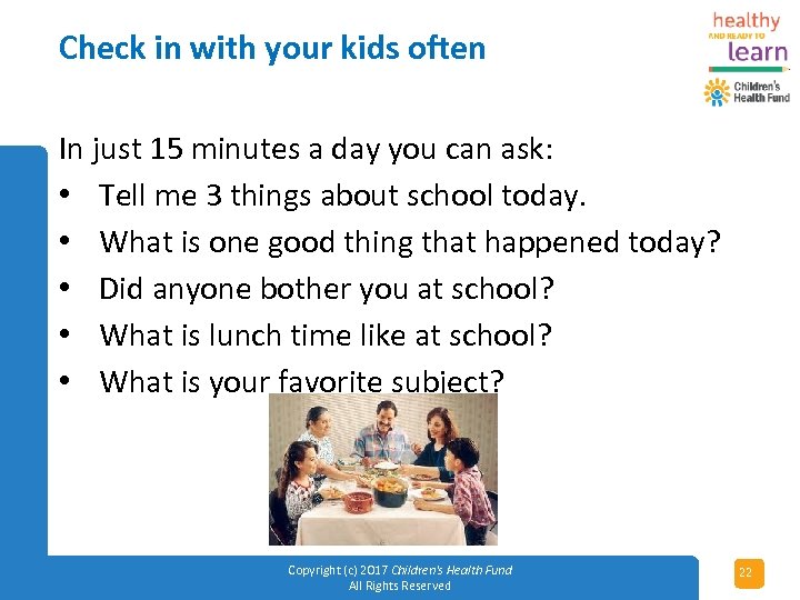 Check in with your kids often In just 15 minutes a day you can