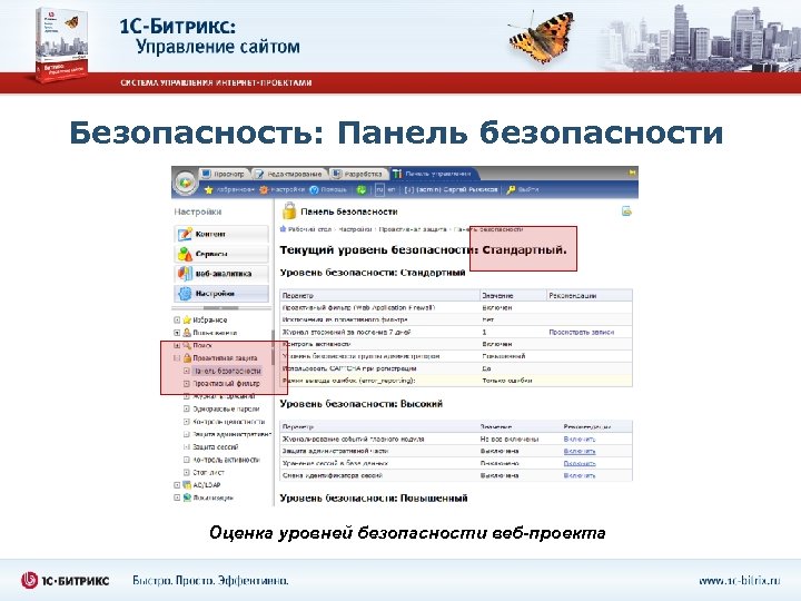 Безопасность: Панель безопасности Оценка уровней безопасности веб-проекта 