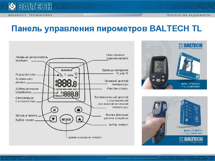 Панель управления пирометров BALTECH TL 