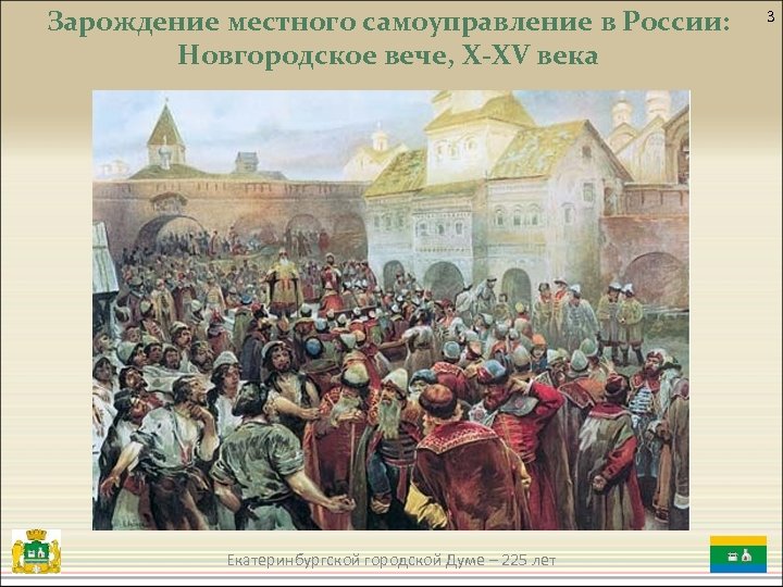Зарождение местного самоуправление в России: Новгородское вече, X-XV века Екатеринбургской городской Думе – 225