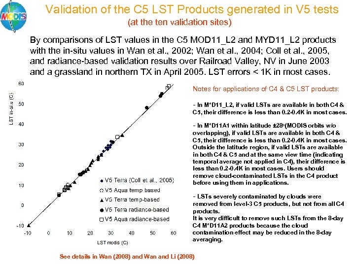 Validation of the C 5 LST Products generated in V 5 tests (at the