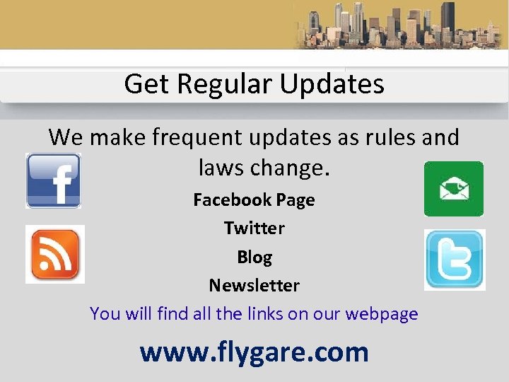 Get Regular Updates We make frequent updates as rules and laws change. Facebook Page