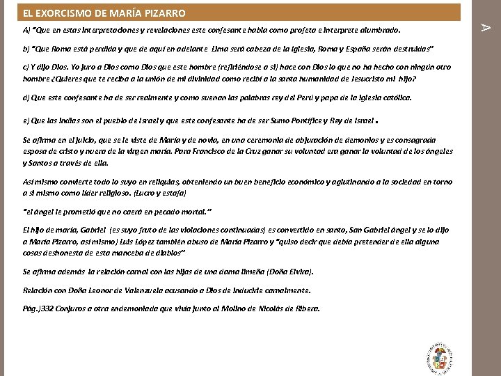 EL EXORCISMO DE MARÍA PIZARRO b) “Que Roma está perdida y que de aquí