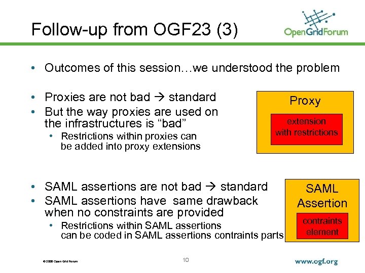 Follow-up from OGF 23 (3) • Outcomes of this session…we understood the problem •