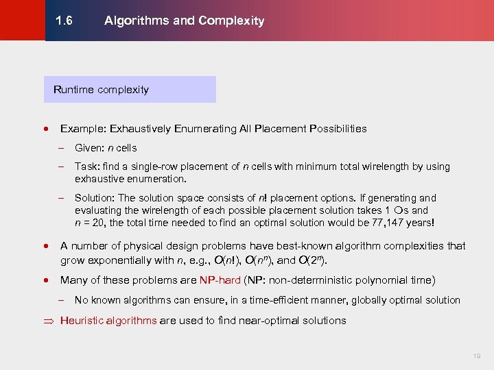 Algorithms and Complexity © KLMH 1. 6 Runtime complexity · Example: Exhaustively Enumerating All