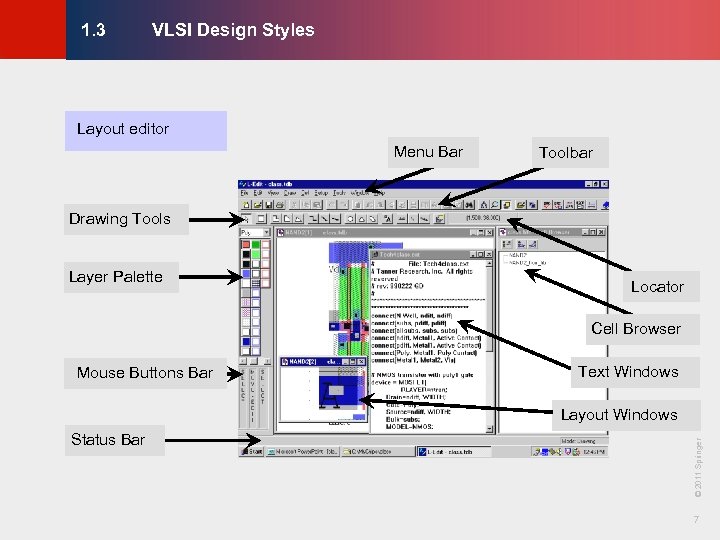 VLSI Design Styles © KLMH 1. 3 Layout editor Menu Bar Toolbar Drawing Tools