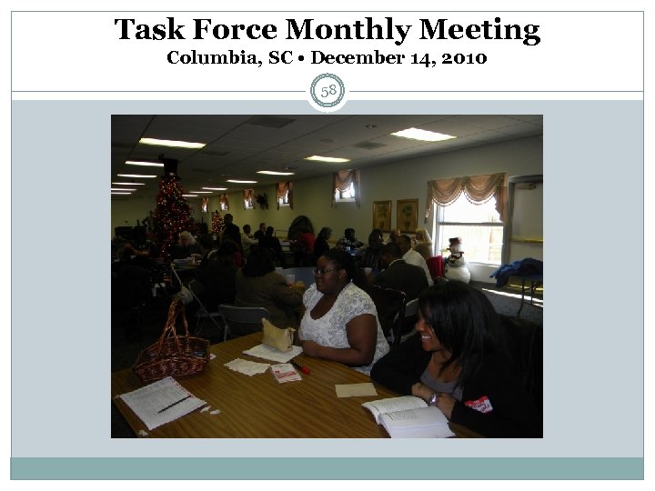 Task Force Monthly Meeting Columbia, SC • December 14, 2010 58 