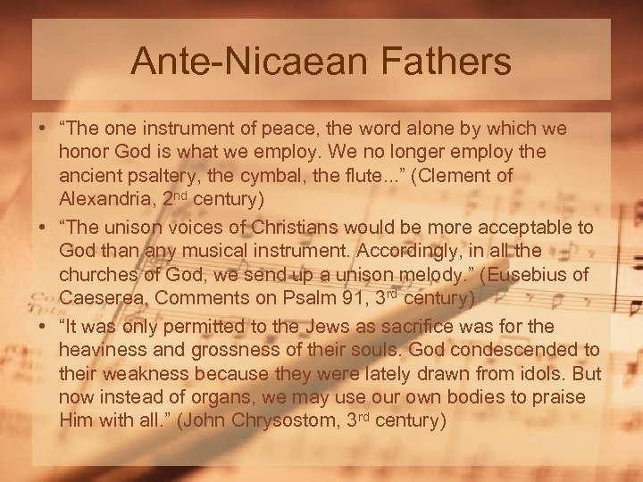 Ante-Nicaean Fathers • “The one instrument of peace, the word alone by which we