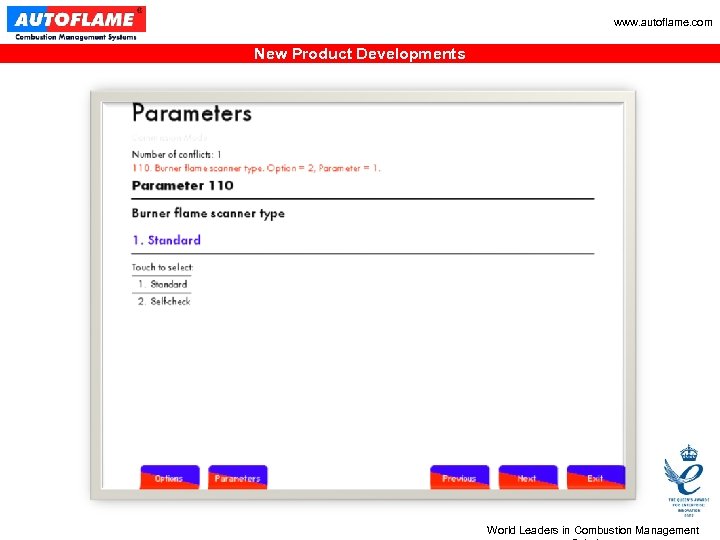 www. autoflame. com New Product Developments World Leaders in Combustion Management 