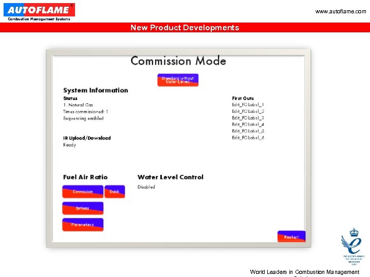 www. autoflame. com New Product Developments World Leaders in Combustion Management 
