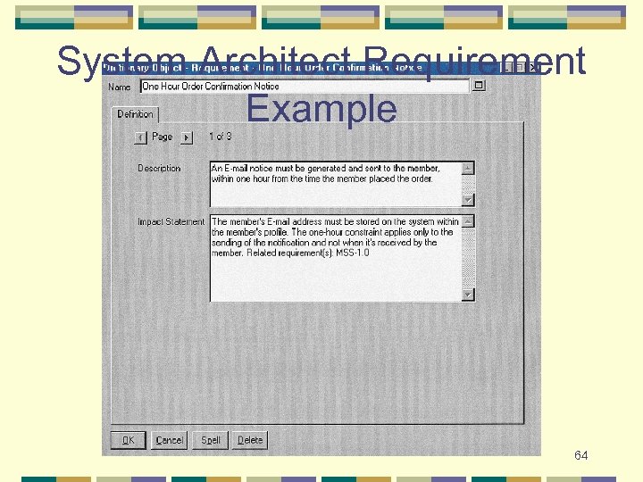 System Architect Requirement Example 64 