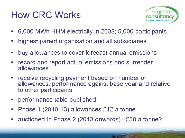 How CRC Works • 6, 000 MWh HHM electricity in 2008; 5, 000 participants
