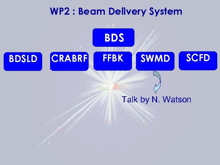 WP 2 : Beam Delivery System BDSLD CRABRF FFBK SWMD SCFD Talk by N.