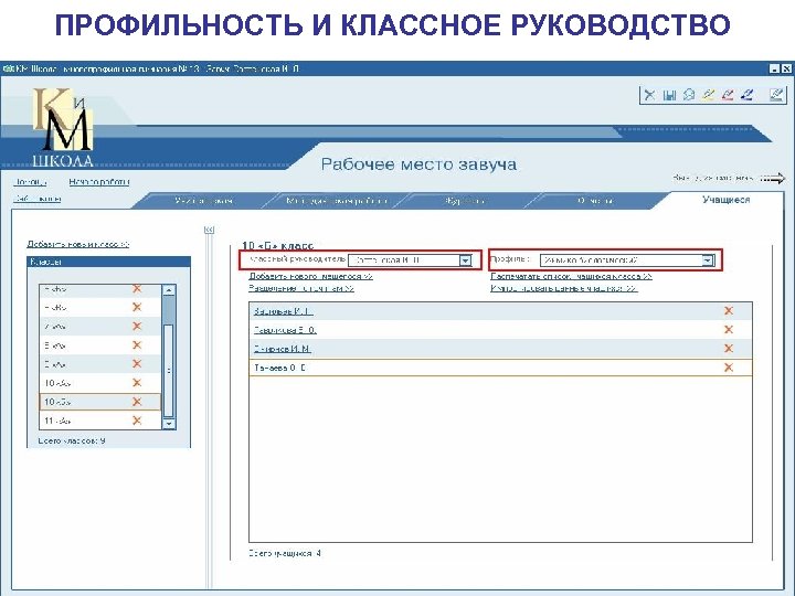 ПРОФИЛЬНОСТЬ И КЛАССНОЕ РУКОВОДСТВО 