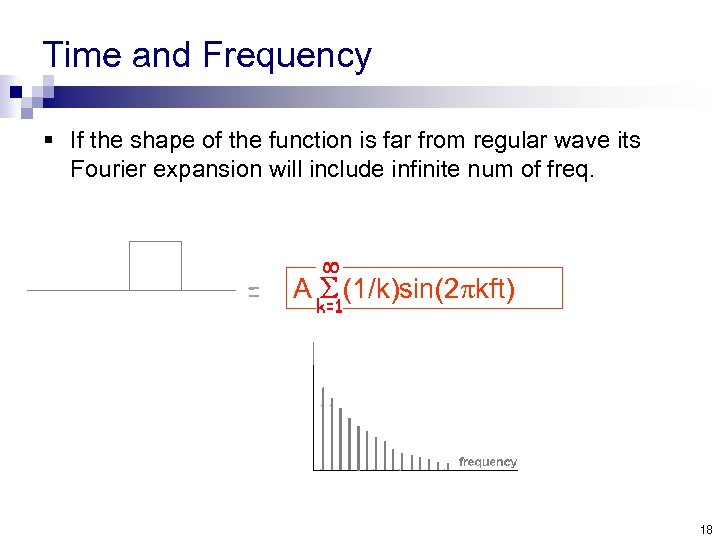 Time and Frequency § If the shape of the function is far from regular