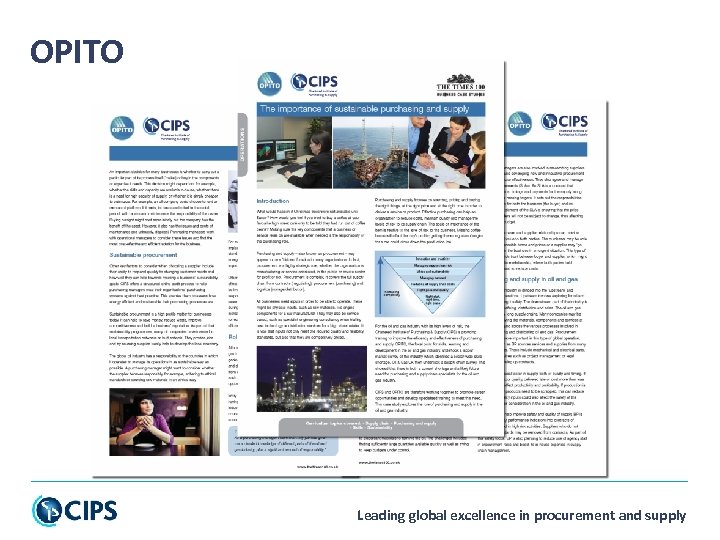 OPITO Leading global excellence in procurement and supply 