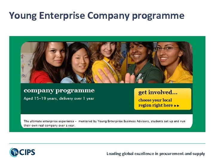 Young Enterprise Company programme Leading global excellence in procurement and supply 