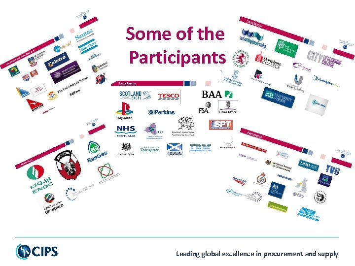 Some of the Participants Leading global excellence in procurement and supply 