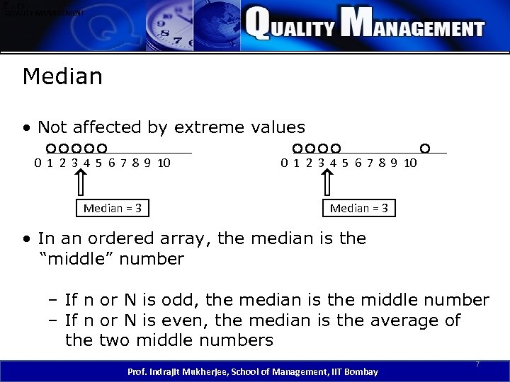 QUALITY MANAGEMENT Median • Not affected by extreme values 0 1 2 3 4