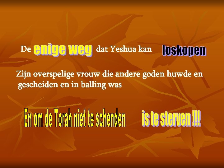 De dat Yeshua kan Zijn overspelige vrouw die andere goden huwde en gescheiden en