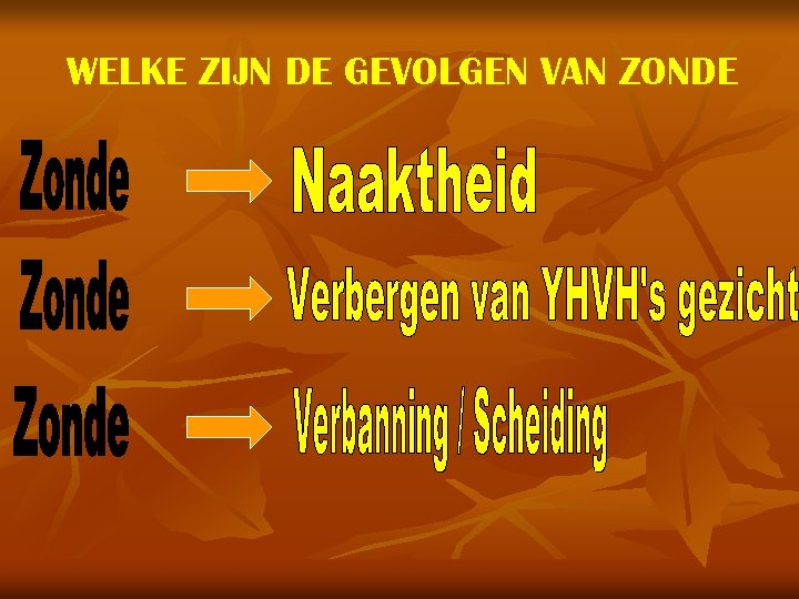 WELKE ZIJN DE GEVOLGEN VAN ZONDE 