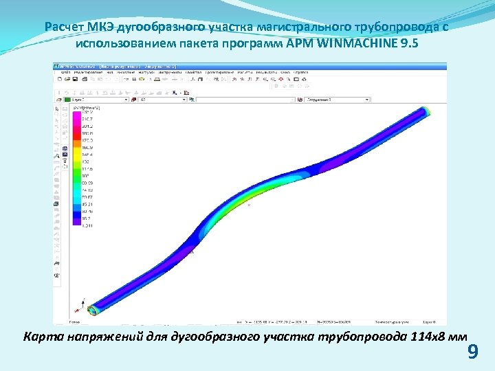 Расчет МКЭ дугообразного участка магистрального трубопровода с использованием пакета программ APM WINMACHINE 9. 5