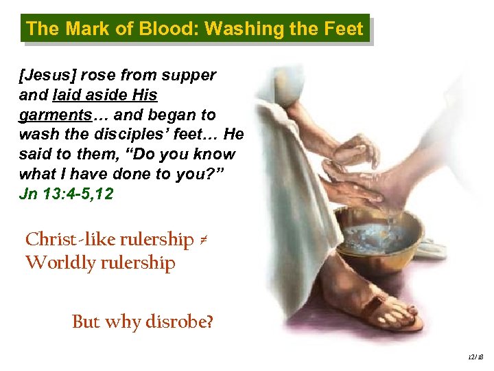 The Mark of Blood: Washing the Feet [Jesus] rose from supper and laid aside