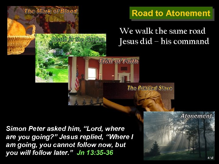 Road to Atonement We walk the same road Jesus did – his command Simon