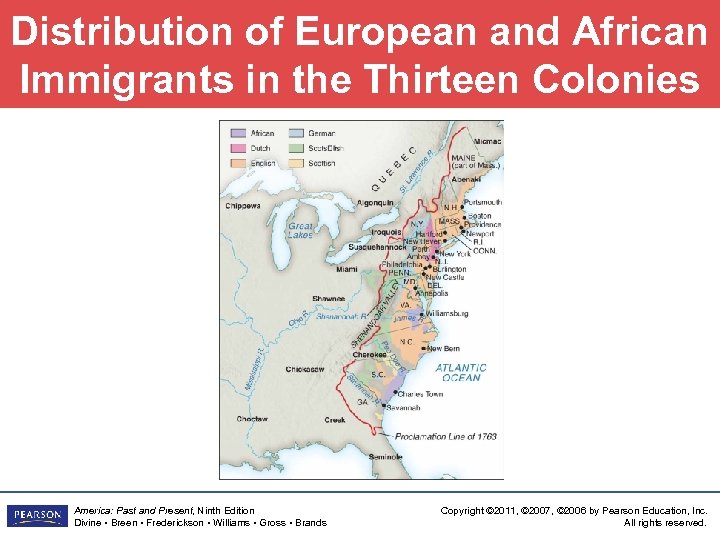 Distribution of European and African Immigrants in the Thirteen Colonies America: Past and Present,