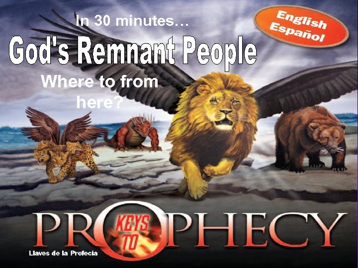 In 30 minutes… Where to from here? 