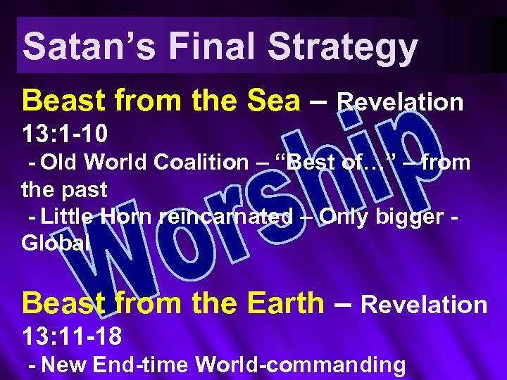 Satan’s Final Strategy Beast from the Sea – Revelation 13: 1 -10 - Old