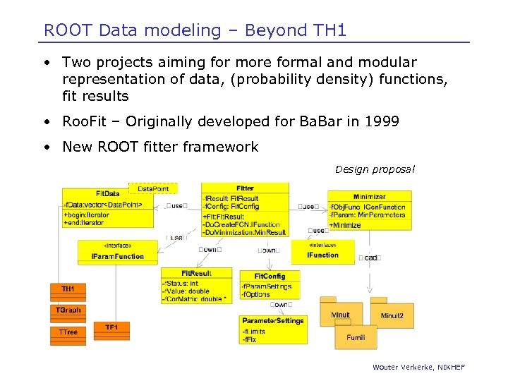 ROOT Data modeling – Beyond TH 1 • Two projects aiming for more formal
