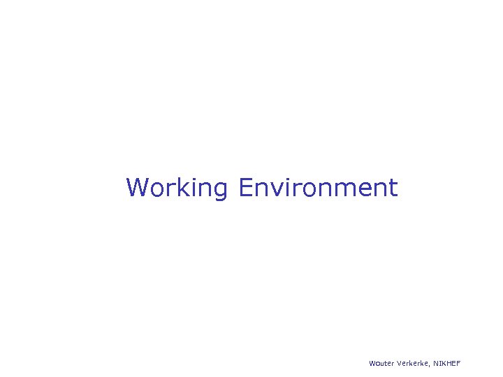 Working Environment Wouter Verkerke, NIKHEF 