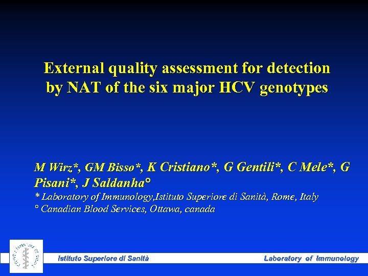 External quality assessment for detection by NAT of the six major HCV genotypes M