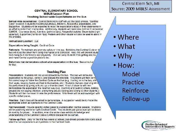 Central Elem Sch, MI Source: 2009 Mi. BLSi Assessment • Where • What •