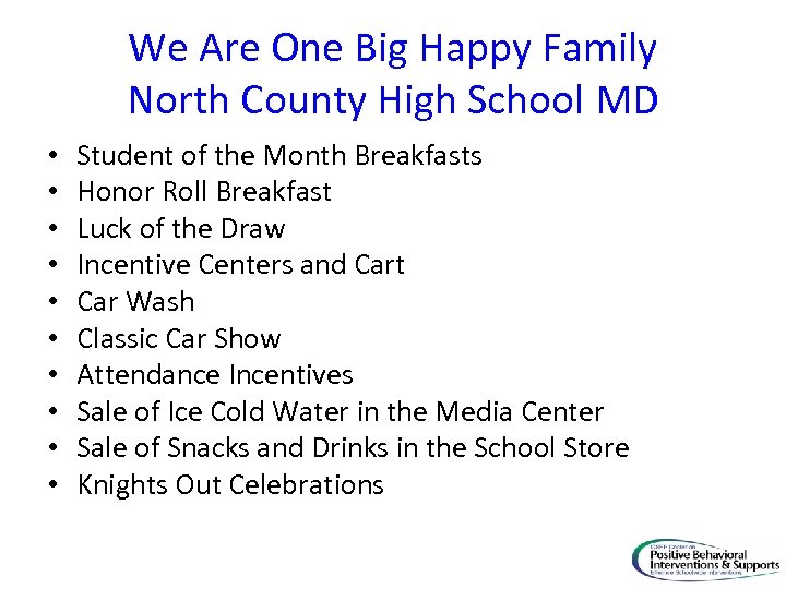 We Are One Big Happy Family North County High School MD • • •