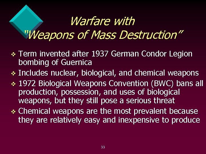 Warfare with “Weapons of Mass Destruction” Term invented after 1937 German Condor Legion bombing
