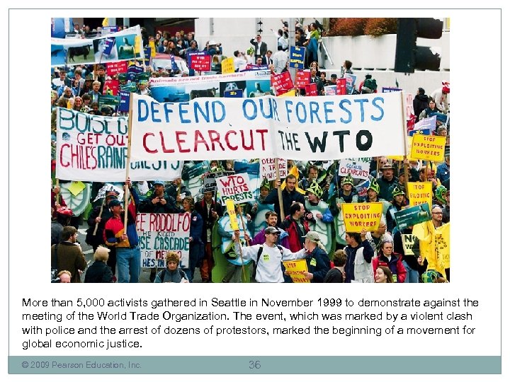 More than 5, 000 activists gathered in Seattle in November 1999 to demonstrate against