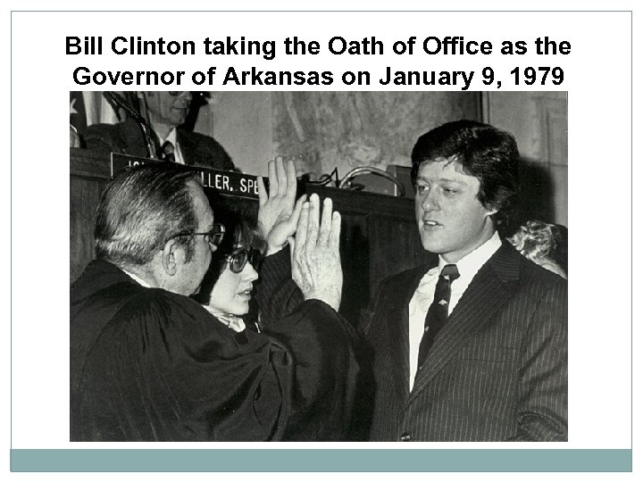 Bill Clinton taking the Oath of Office as the Governor of Arkansas on January