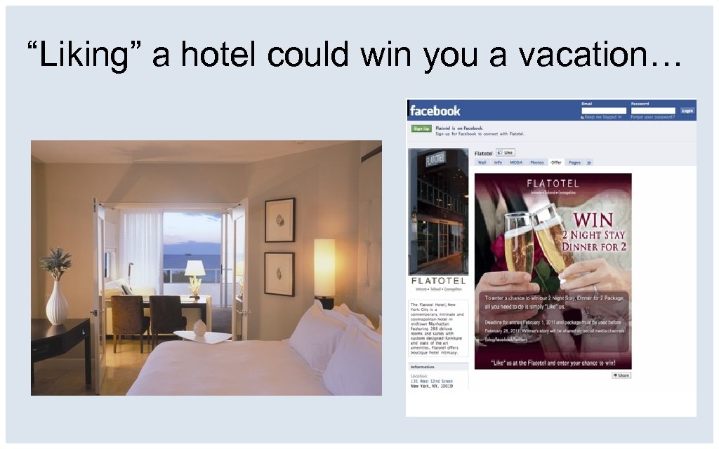 “Liking” a hotel could win you a vacation… 