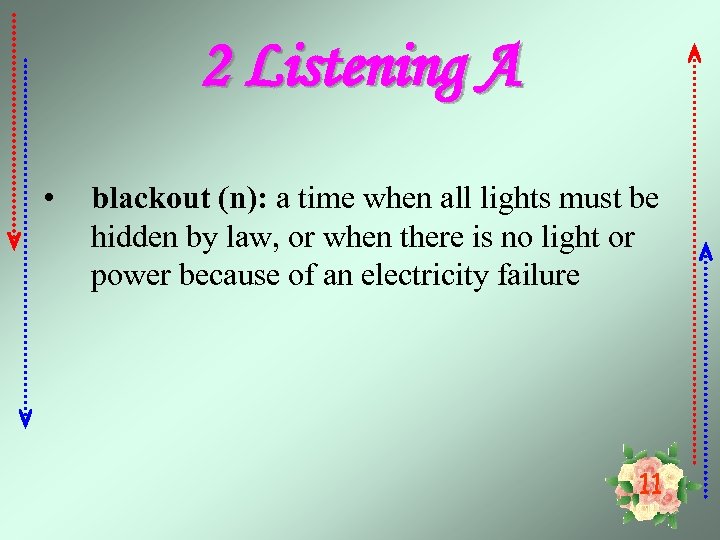 2 Listening A • blackout (n): a time when all lights must be hidden