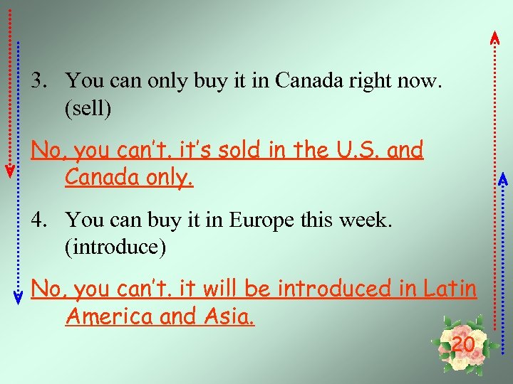 3. You can only buy it in Canada right now. (sell) No, you can’t.