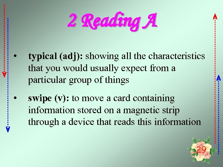 2 Reading A • typical (adj): showing all the characteristics that you would usually