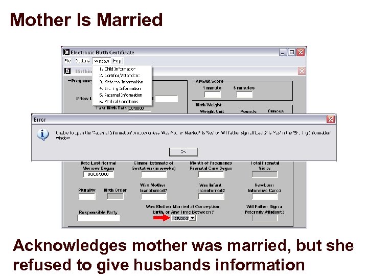 Mother Is Married Acknowledges mother was married, but she refused to give husbands information