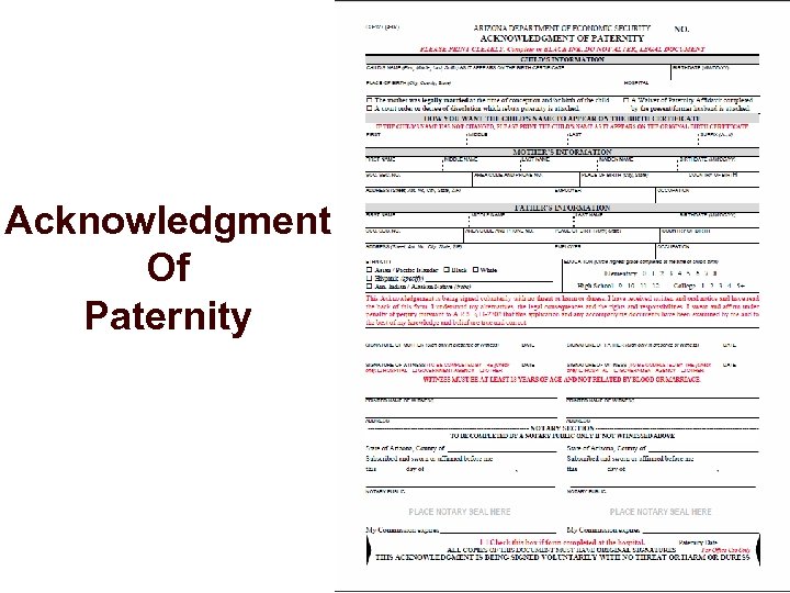 Acknowledgment Of Paternity 