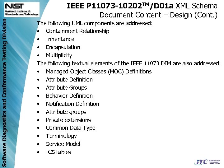 Software Diagnostics and Conformance Testing Division IEEE P 11073 -10202 TM/D 01 a XML