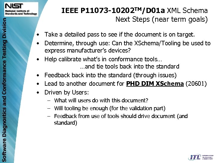 Software Diagnostics and Conformance Testing Division IEEE P 11073 -10202 TM/D 01 a XML