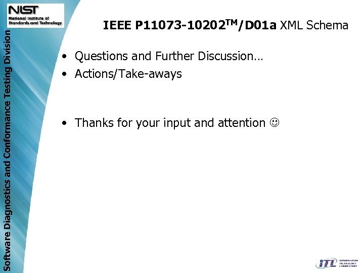 Software Diagnostics and Conformance Testing Division IEEE P 11073 -10202 TM/D 01 a XML